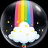 24" DECO BUBBLE 001CT RAINBOW CLOUDS