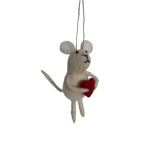 Mus med hjärta i ull