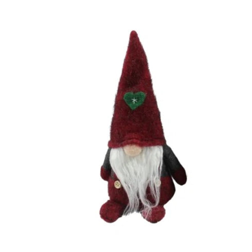 Tomtenisse, Vinröd, H 25cm, textil