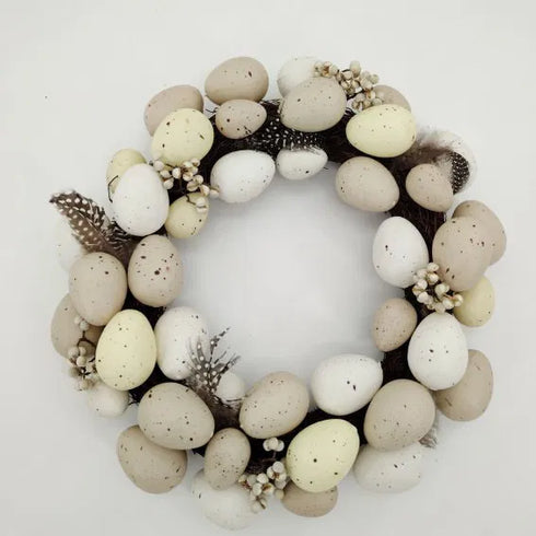 Påskäggskrans, Dia. 33cm, Rotting, Creme