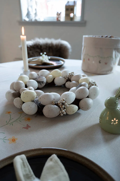 Påskäggskrans, Dia. 33cm, Rotting, Creme