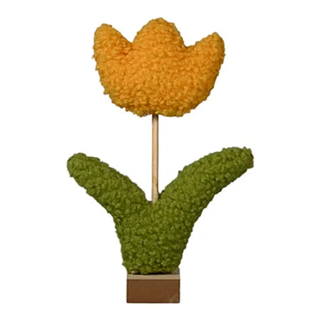 Blomma för dekoration, H 22cm, Gul