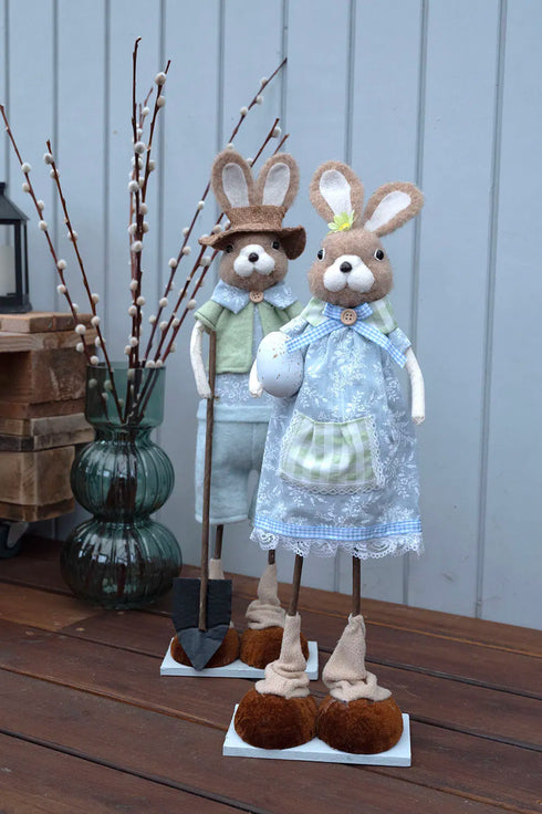 Kanin med spade, H 55cm, Blå