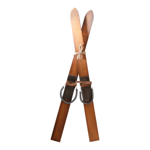 Wooden skis, H 60cm