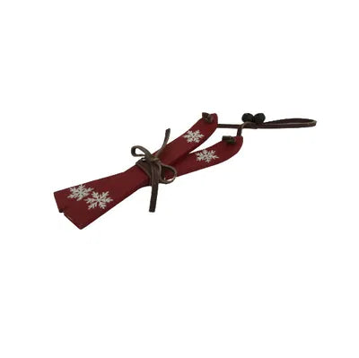 Skidor, H14,5cm, Trä, Röd