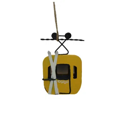 Skidkabin, H11cm, Trä, Gul