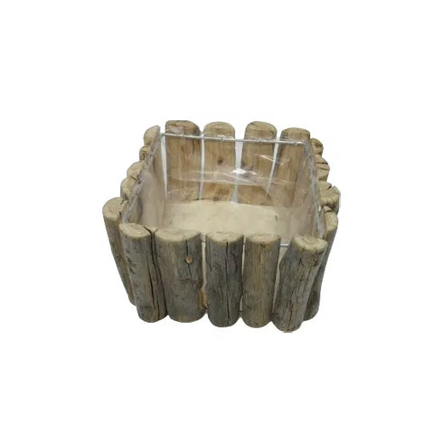 Bricka för dekoration, H10cm Trä, Brun