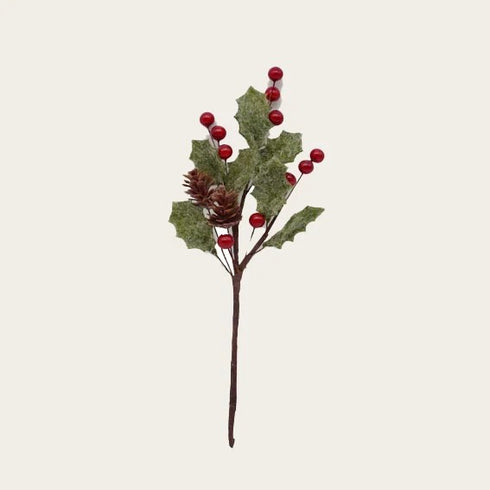 Konstväxt, Kvist med röda bär, H 24cm