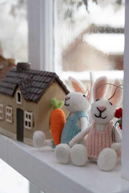 Påskhare, H 14cm, B 8cm, D 7cm, Vit