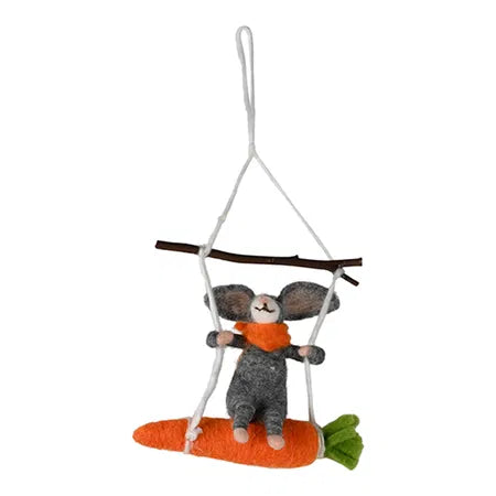 Hängande figurin, H 15cm, B 6cm, D 22cm, Grå