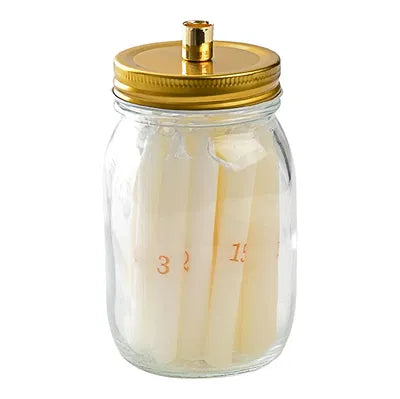 Ljusstake med 24 ljus, H14,5cm Glas, Guldfärgad