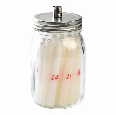 Ljusstake med 24 ljus, H14,5cm, Glas, Silver