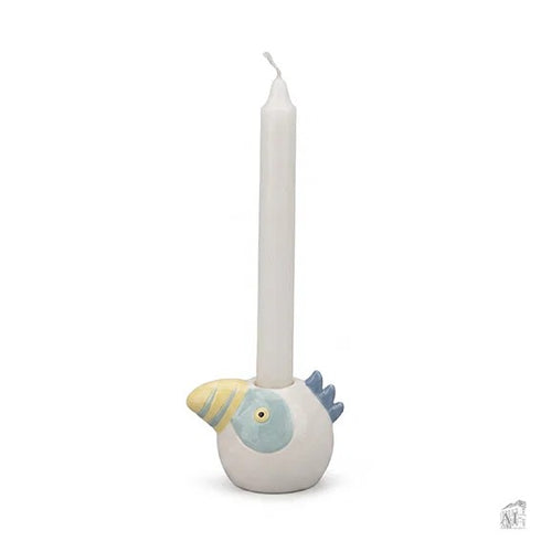 Ljusstake Papegoja, Ljusblå, H 6,8cm