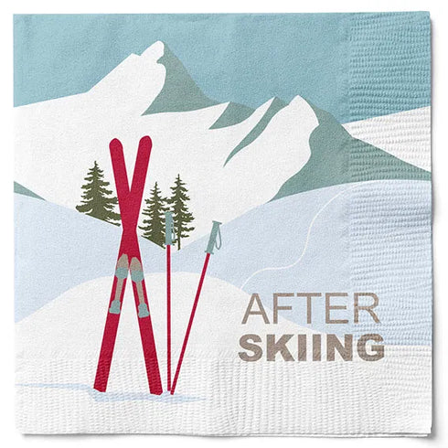 Servetter, 3-lags, Ljusblå/Vit, After Skiing