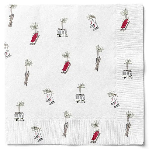 Servetter, 3-lags, Vit, Vinterlek