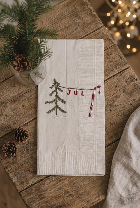 Napkins, White, Christmas Peace