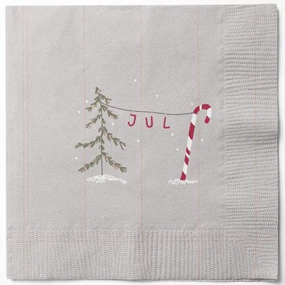 Napkins, 3-ply, Grey, Christmas Cheer