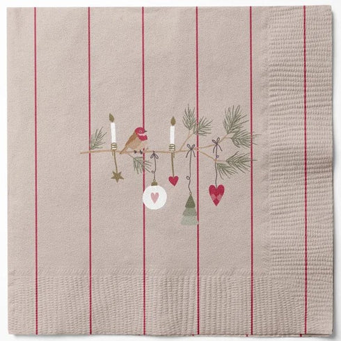 Napkins, 3-ply, Beige, Julefrid
