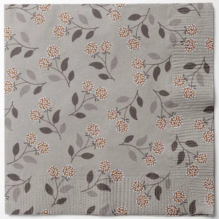 Servetter, 3-lags, Beige, Blommor, Beige Wishes