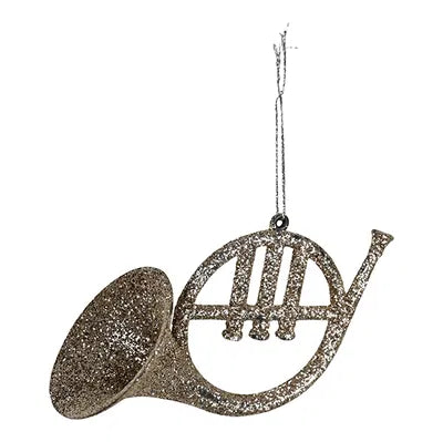 Trumpet med glitter, H7cm, Plast, Champagne