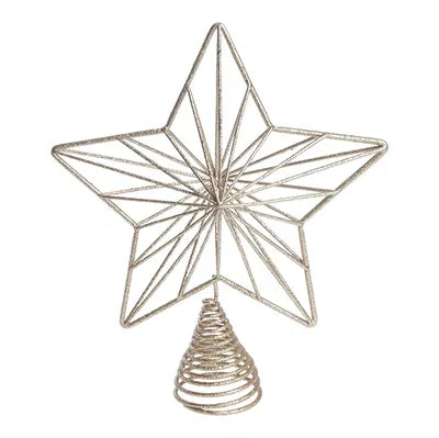 Toppstjärna, H20cm, Metall, Guld med glitter