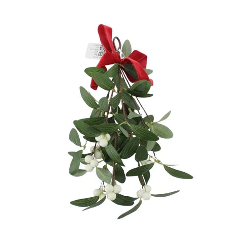 Mistel med vita bär, H 30cm, Grön