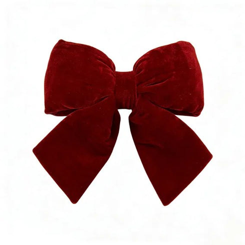 Rosett i sammet, B 20cm, Polyester, Röd