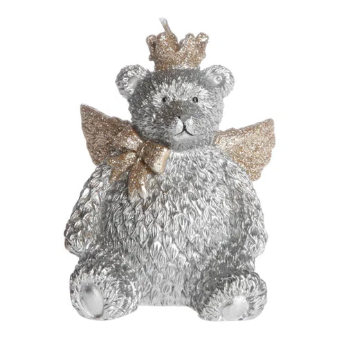 Figurljus - Björn, H 10,7cm, Silver