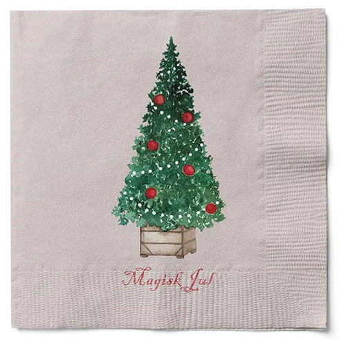 Servetter, 3-lags, Beige, Julgran, Magisk Jul