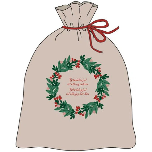 Julklappssäck, H90cm, Bomull, Beige