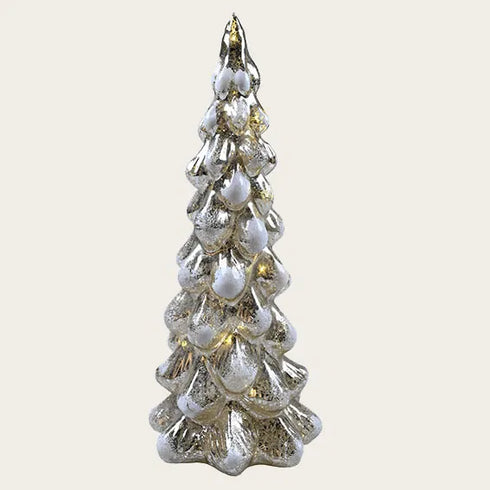 Julgran med LED, H 31,5 cm, Silver