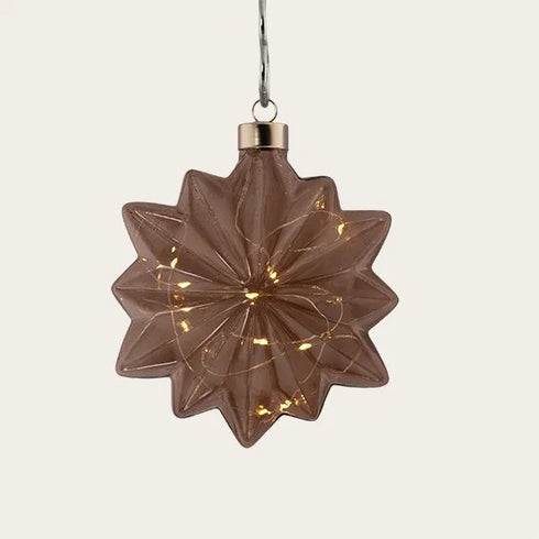 Glass star with cord, Dia. 15cm