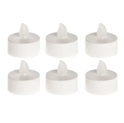 Värmeljus, LED, H3cm, Vit, 6/box