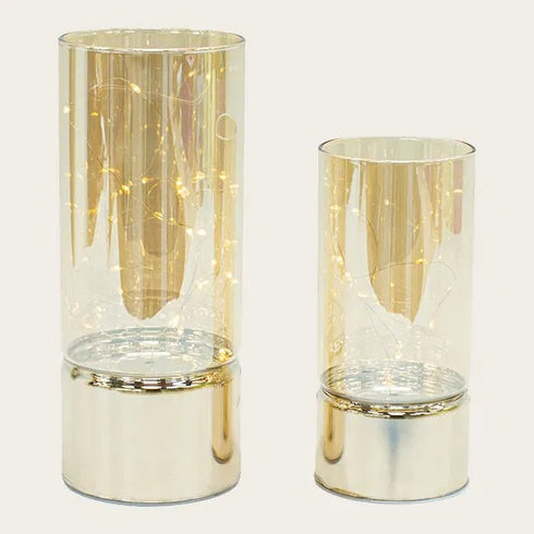 Lykta med LED, H20/15cm, 2ass