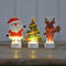 Julfigurer med LED, Santa, Träd, Ren, H 11cm, 3ass