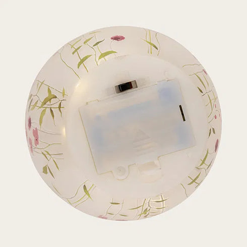Glaslampa m. LED, H 16cm, timer, Vit