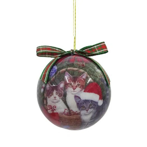 Christmas bauble Dia 7.5cm, Styrofoam with Cats