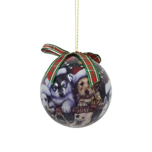 Julgranskula, Dia7,5cm, Styrofoam med hundar