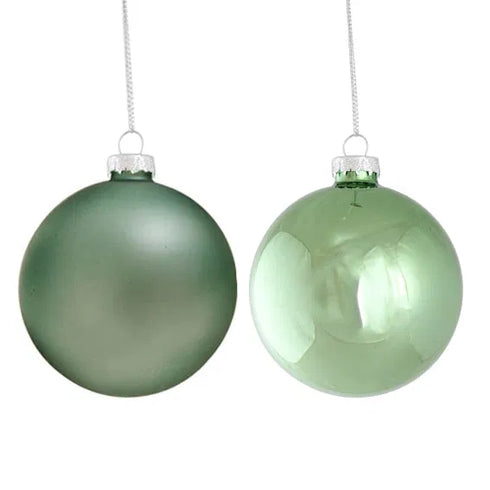 Gröna julgranskulor, Dia 8cm, 2ass