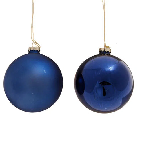 Blå julgranskulor, Dia 8cm, 2ass