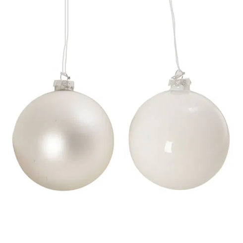 Vita julgranskulor, Dia 15cm, 2ass