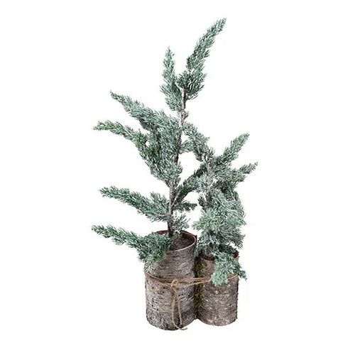 Julgran, H 75cm, B 35cm, Dia30cm Grön/Vit,