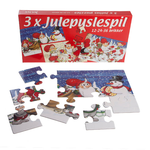 Pussel, 3 i 1, 12/24/36 bitar, Julius