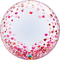 24" DECO BUBBLE 001CT RED & PINK CONFETTI HEARTS