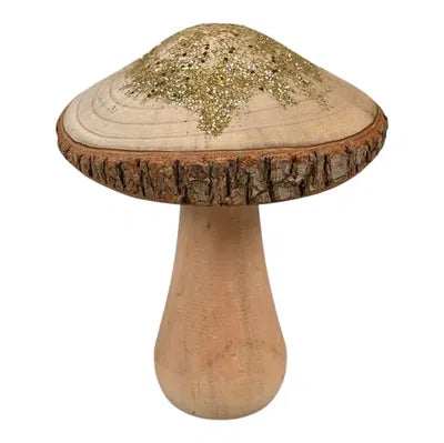 Svamp, H12cm Trä, Natur