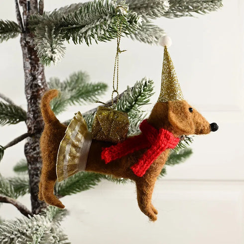 Julkula - Hund att hänga i granen, H 13,5cm