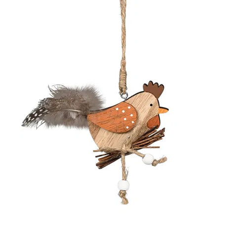 Kyckling, för upphängning, H 13,5cm, Naturell