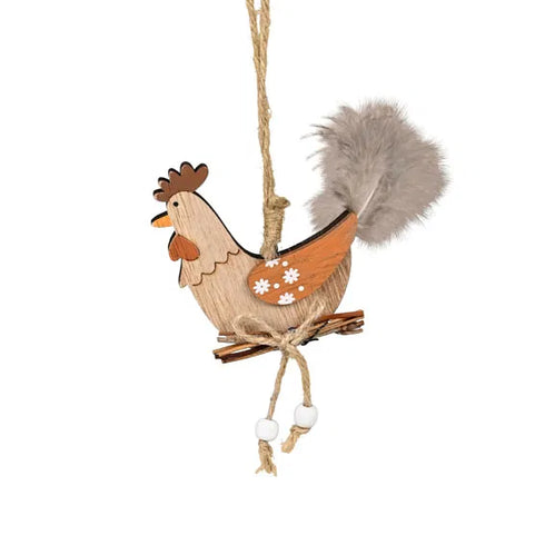 Kyckling, för upphängning, H 10,5 cm, Natur