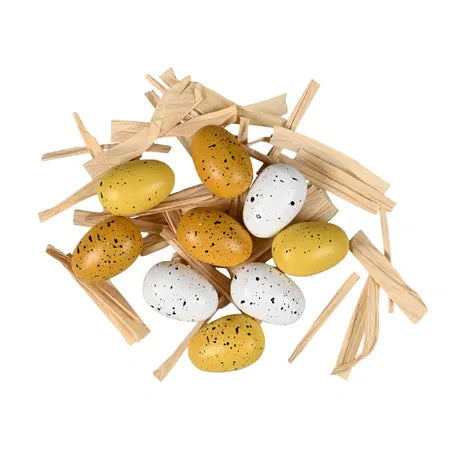 Påskägg, H 3,2cm, Dia. 2cm, 9/låda/låda, Gul