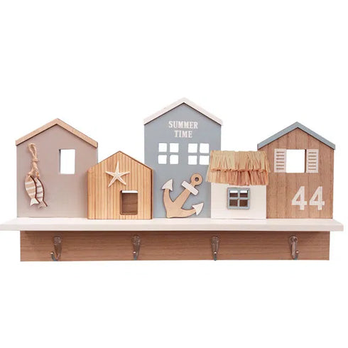 Klädhängare med sjöbodar, Bredd 45cm, flerfärgad